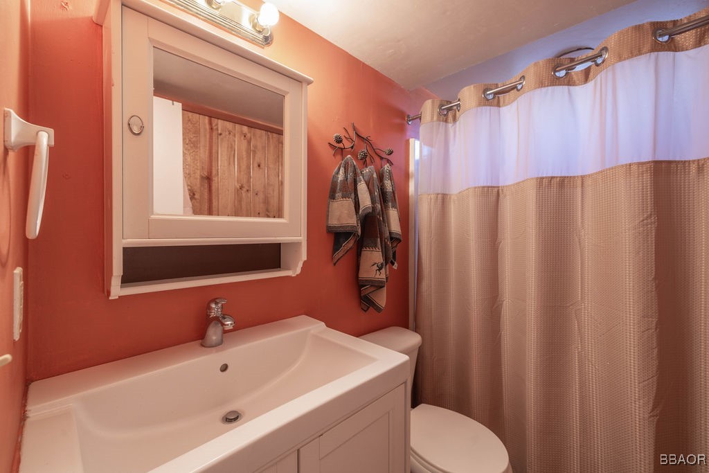 548 Riverside Avenue Sugarloaf, CA 92386 - Photo 21 of 37 a bathroom with a sink a toilet and shower