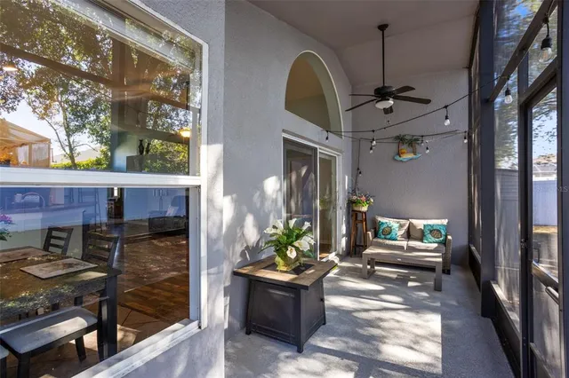 a living room with furniture
