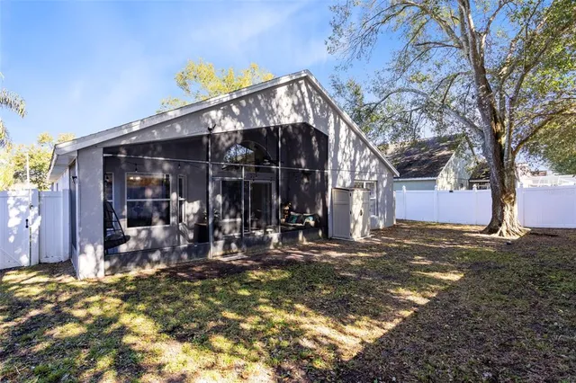 a view of a house with a patio