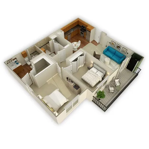 an aerial view of a house