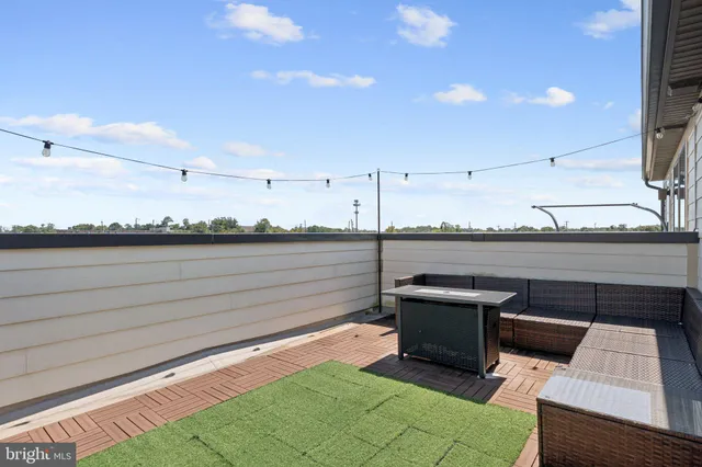 a outdoor living space with furniture