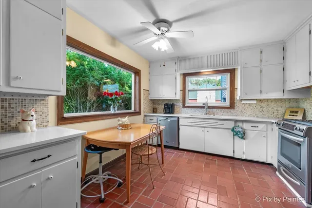a living room with furniture
