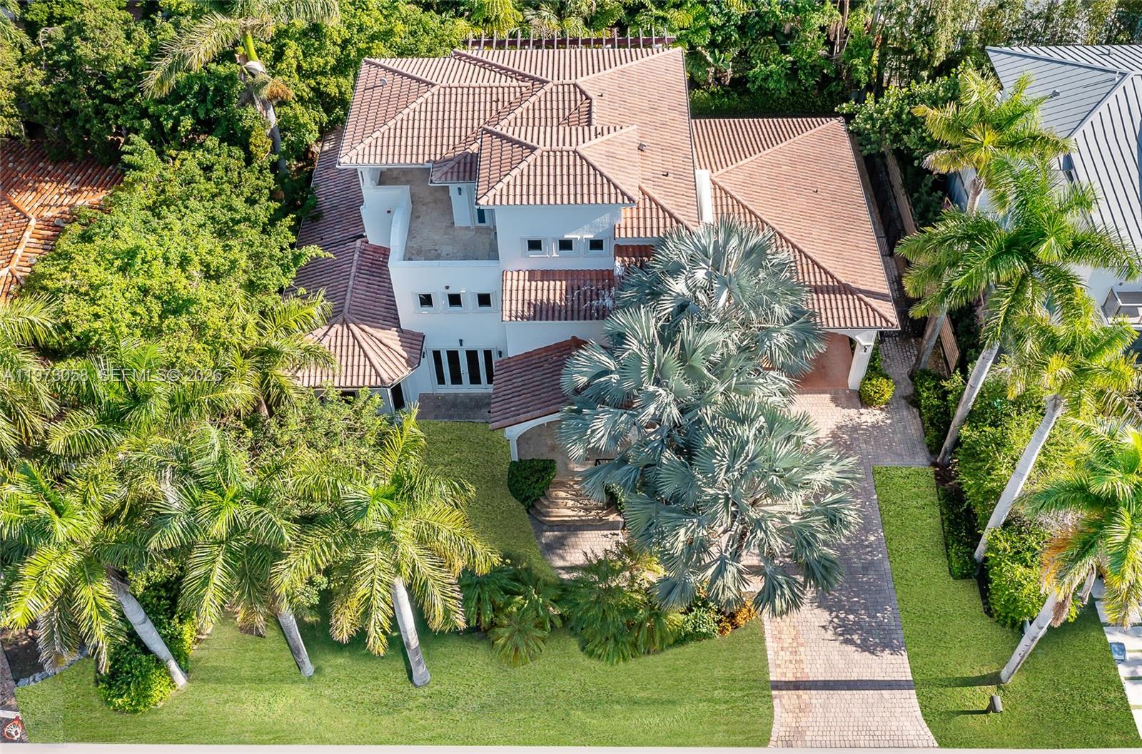 an aerial view of a house