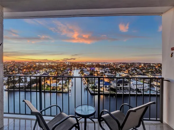 a view of a chairs in a balcony