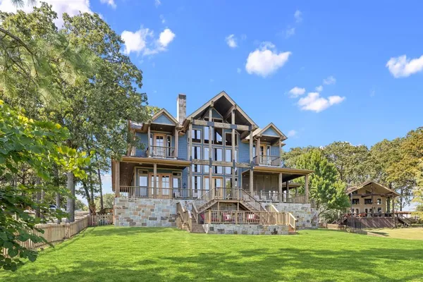 an aerial view of a house