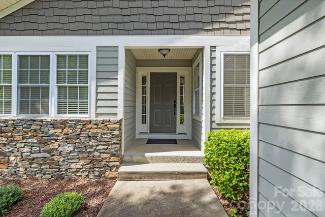 a front view of a house with a window