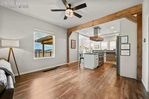 a bedroom with a bed and lamp