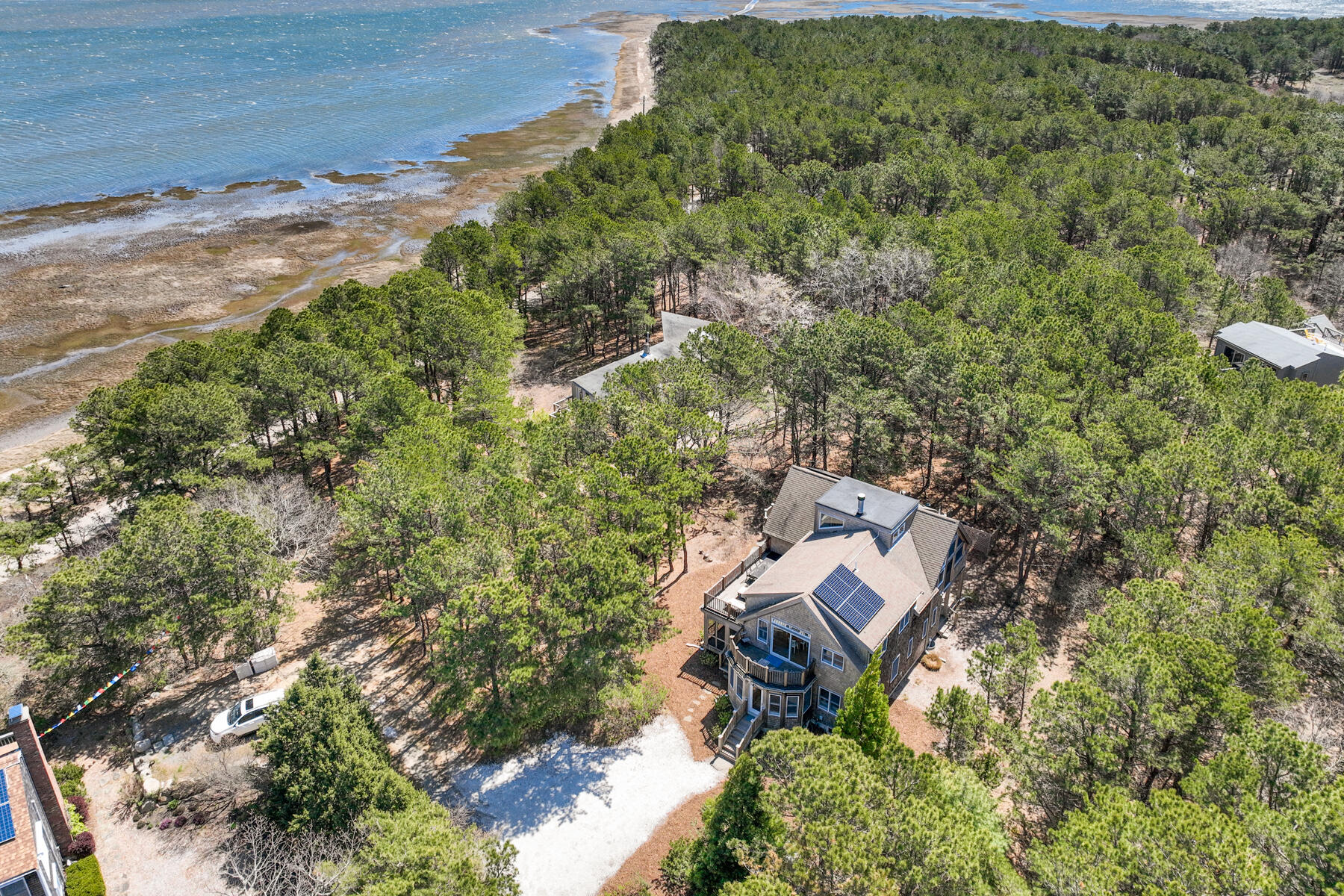 1075 3rd Avenue Wellfleet, MA 02667 - Photo 8 of 87 an aerial view of residential house with outdoor space and trees all around