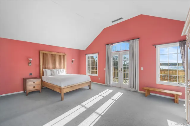 an empty room with fireplace