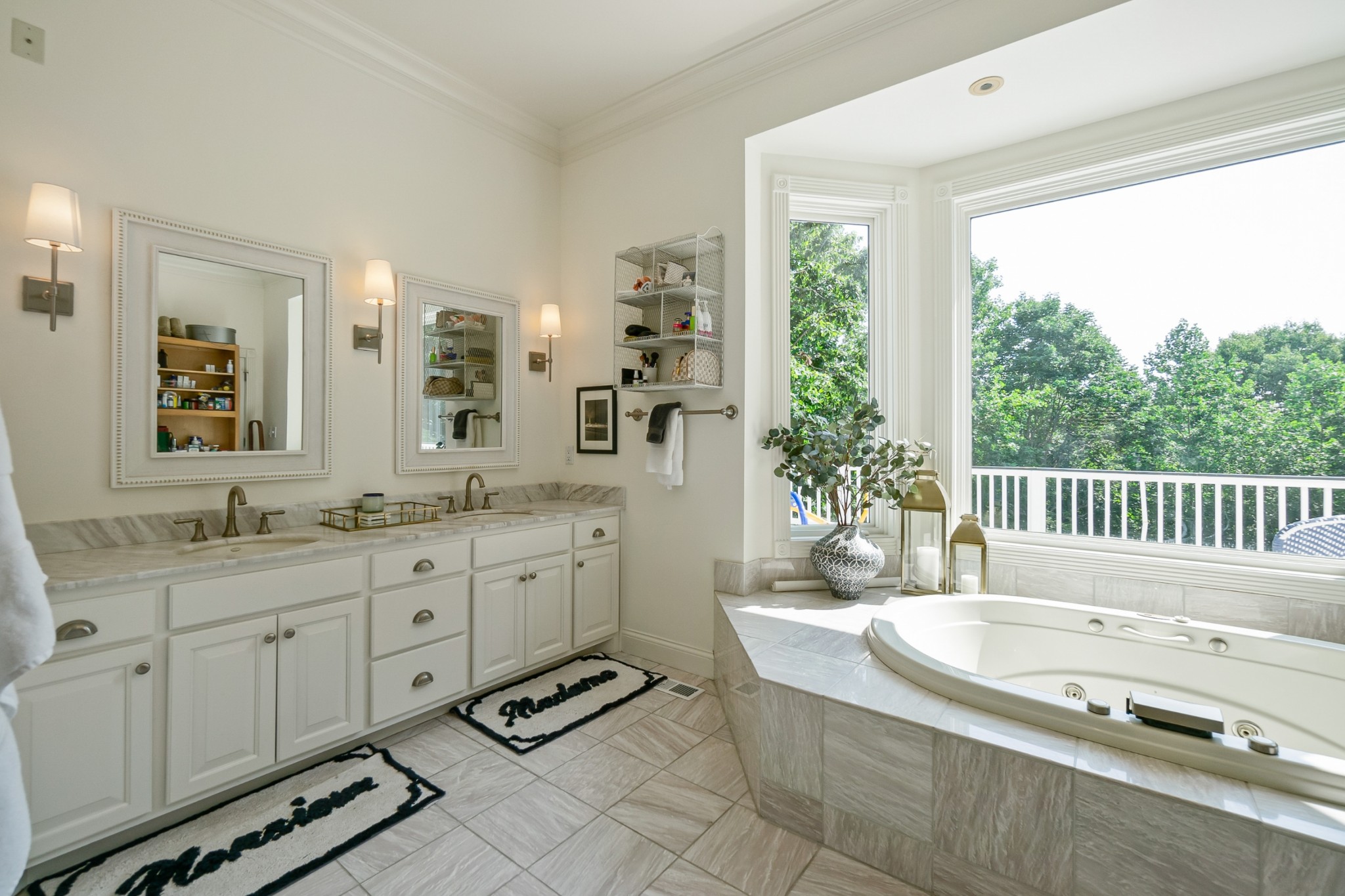 3010 Jubilee Ridge Road Franklin, TN 37069 - Photo 21 of 50 a bathroom with a granite countertop sink and a large mirror