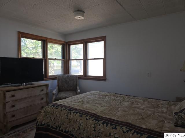 102 Center Street Augusta, IL 62311 - Photo 18 of 31 a bedroom with a bed and a flat screen tv