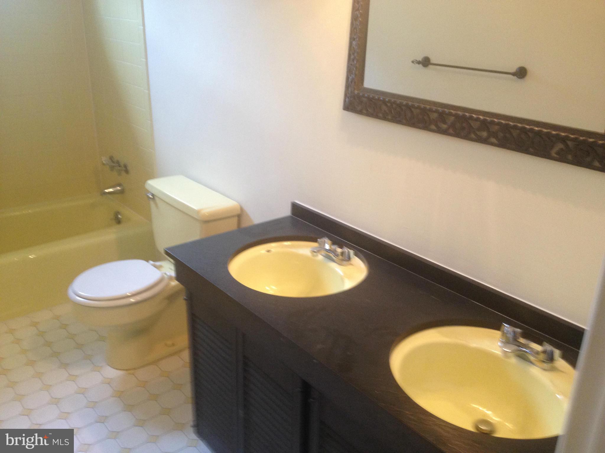 4600 Hawksbury Road Pikesville, MD 21208 - Photo 14 of 17 a bathroom with a granite countertop sink and a mirror