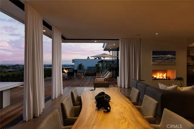 a view of a lobby with furniture and floor to ceiling window