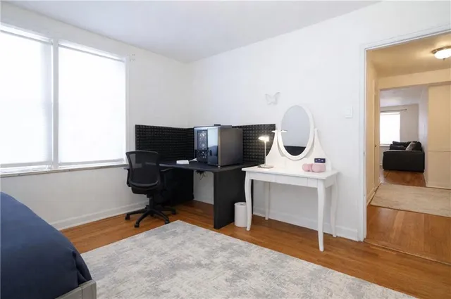 a view of workspace with a window