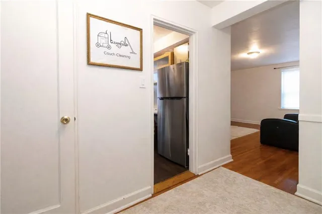 a view of a hallway with a elevator