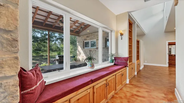 a view of a living room and dining room