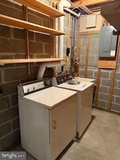 a utility room with washer and dryer
