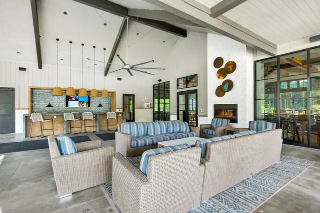 a view of a park with a slide