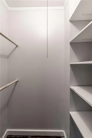 a view of small space with racks on the wall