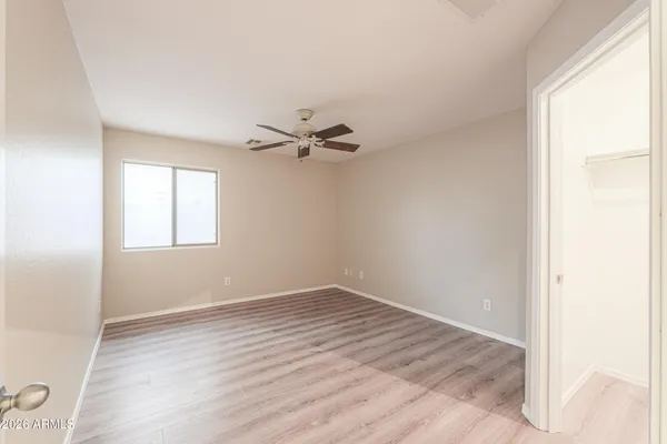 a view of a room that has a window in it