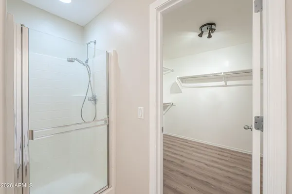 a bathroom with a shower