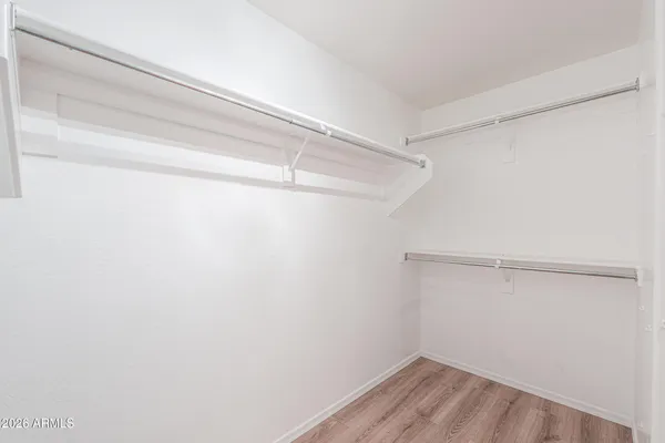 a view of a room with racks on the wall