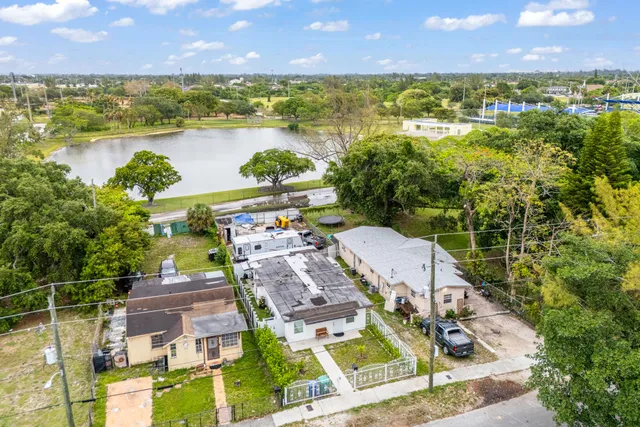 a view of a city with an ocean view