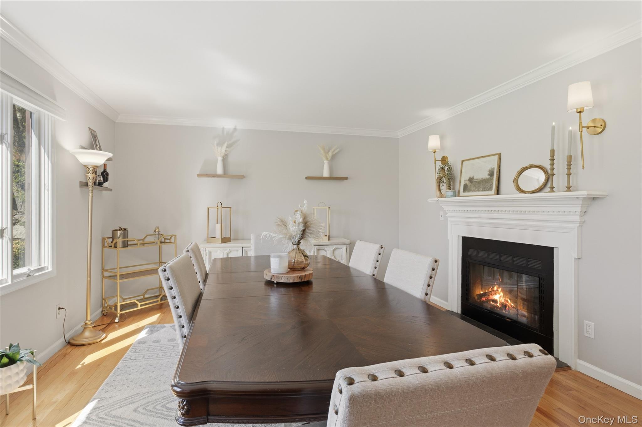 130 Cobb Road Brewster, NY 10509 - Photo 12 of 48 extra-large dining room offers the perfect setting for gatherings, highlighted by a stunning double-sided wood-burning fireplace