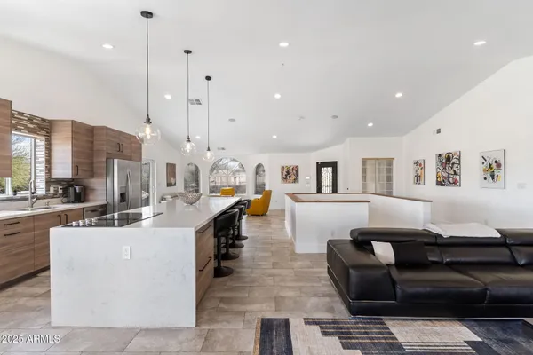 a bedroom with a bed and a walk in closet