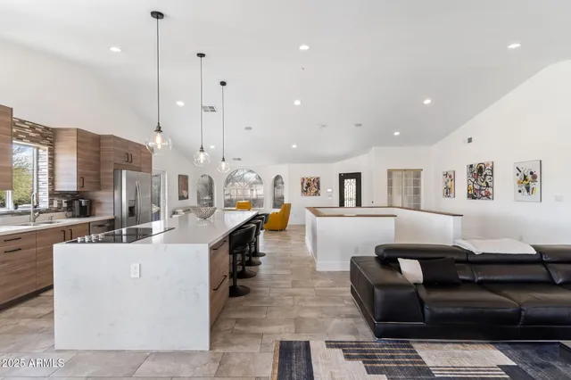 a bedroom with a bed and a walk in closet