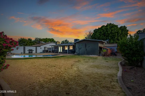 a house view with a garden space