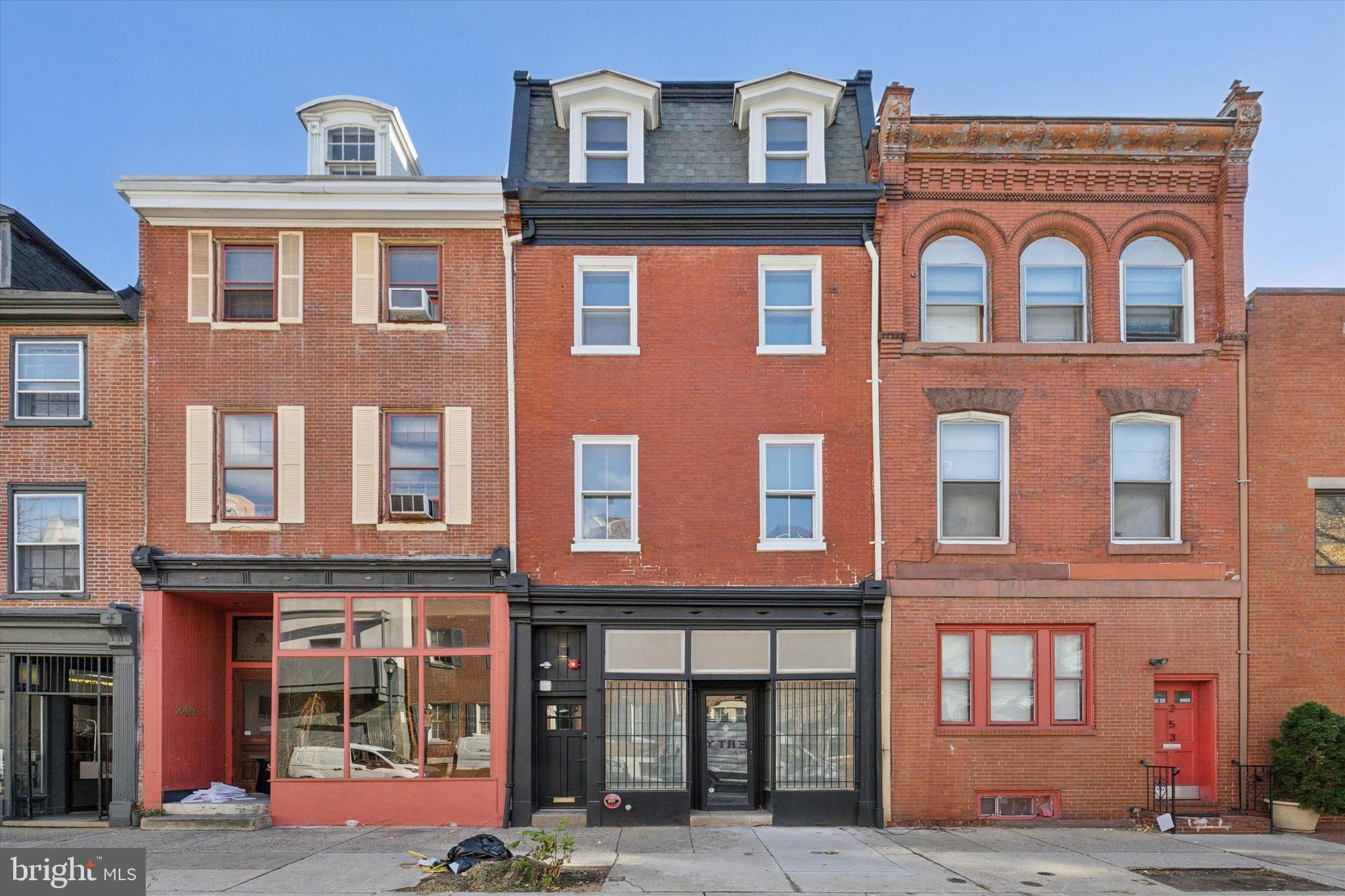 a front view of residential houses