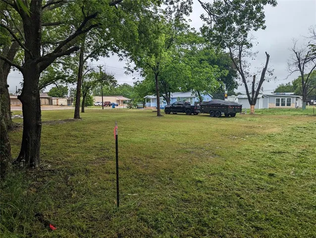 a view of a trees in front of a house with a big yard