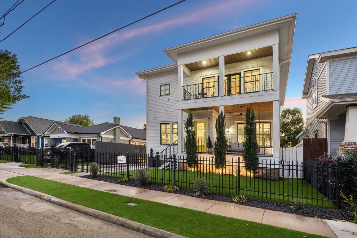 3535 Michaux Street Houston, TX 77009 - Photo 4 of 48 This home features sought-after outdoor living spaces in a convenient, highly desirable urban location. Spaces in the front include a first-floor balcony complete with a hanging daybed swing and a second-story balcony just off the primary bedroom, convenient for weather checking and taking in the neighborhood with morning coffee or evening wine.
