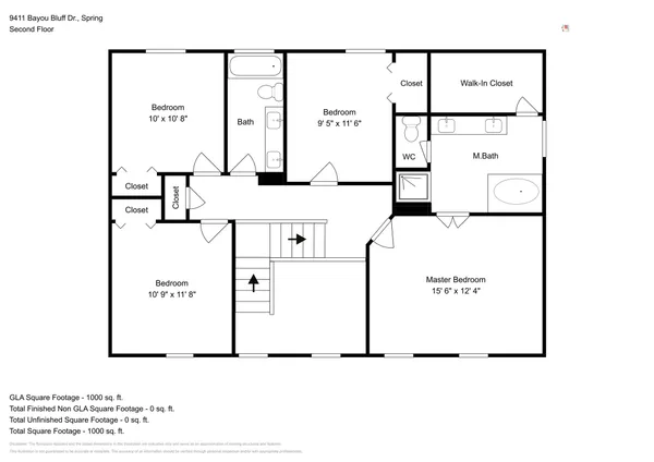 $2,050 | 9411 Bayou Bluff Drive, Spring, TX 77379