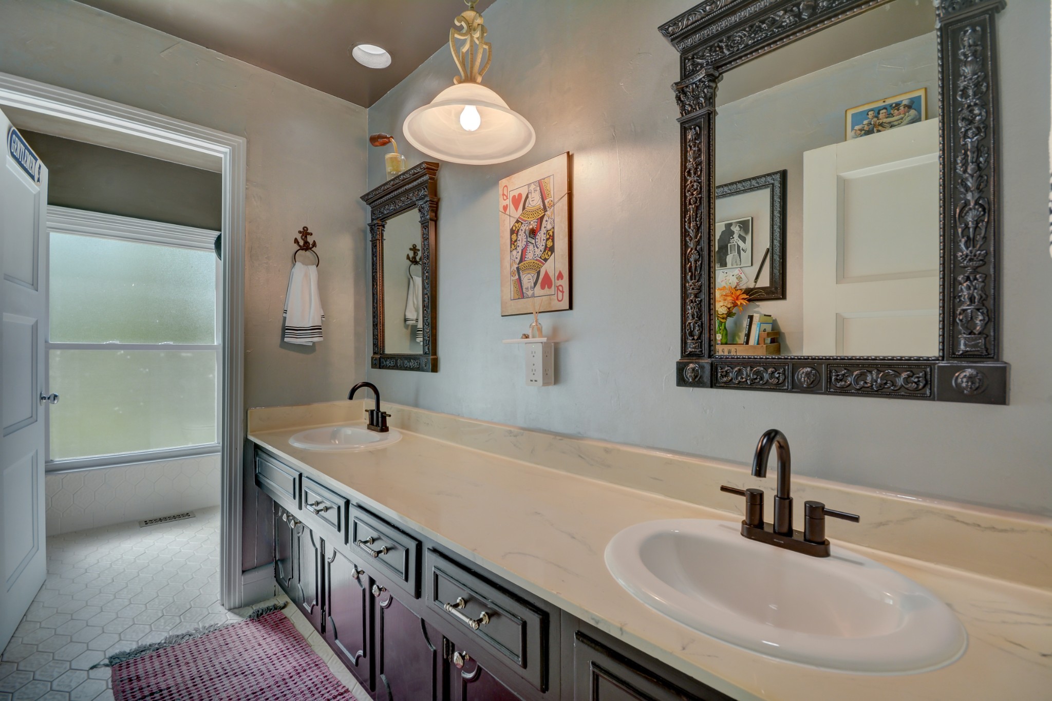 463 Walton Ferry Road Hendersonville, TN 37075 - Photo 22 of 37 a bathroom with a double vanity sink and a mirror