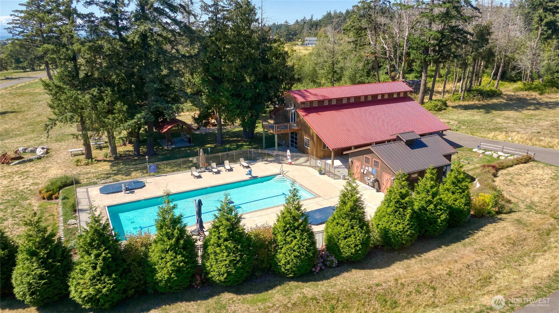 2128 Seabright Loop Point Roberts, WA 98281 - Photo 4 of 13 an aerial view of a house with a yard basket ball court and outdoor seating