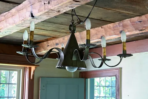 a view of a chandelier