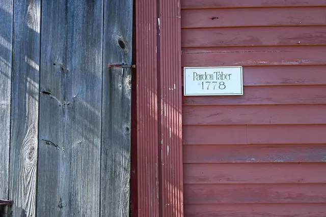 a view of a wooden door