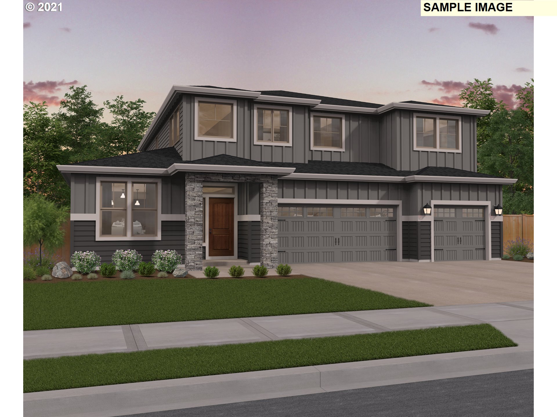 South Cherry Grove Way Ridgefield, WA 98642 - Photo 1 of 32 a front view of a house with a yard and garage