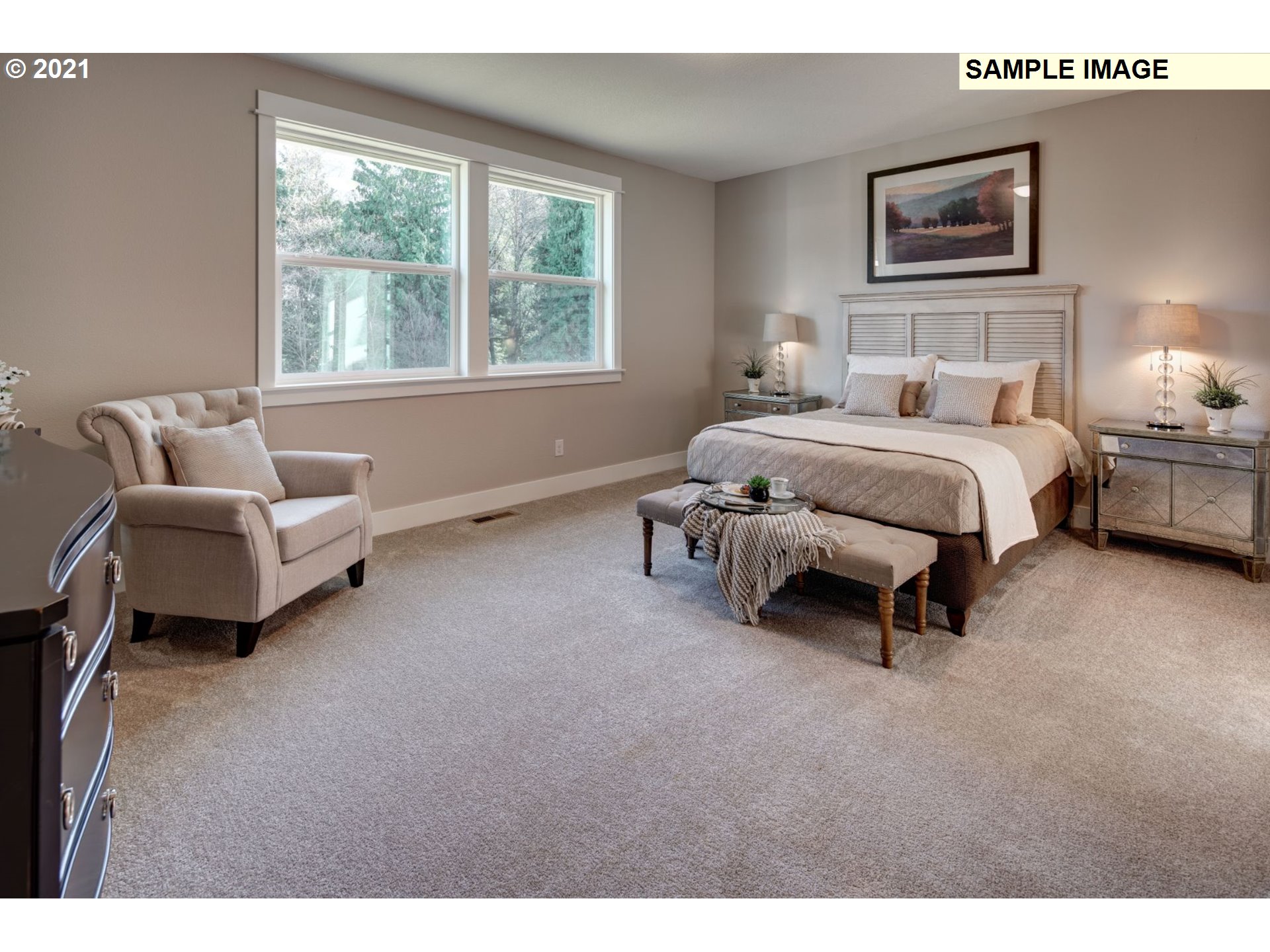South Cherry Grove Way Ridgefield, WA 98642 - Photo 11 of 32 a spacious bedroom with a bed and a couch
