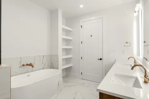 front view of a building with a yard