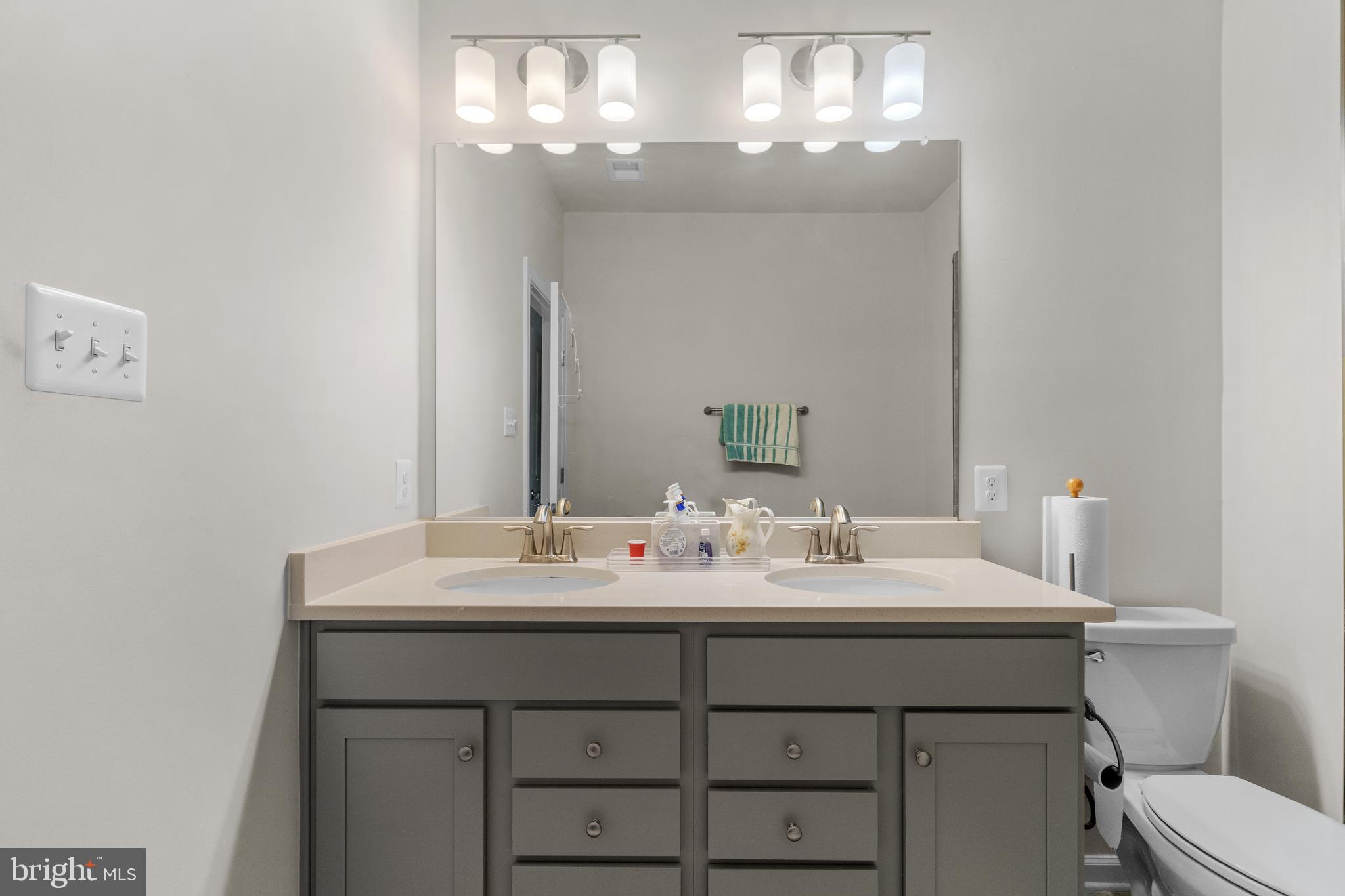12129 American Chestnut Road Bowie, MD 20720 - Photo 15 of 25 a bathroom with a sink vanity and a mirror