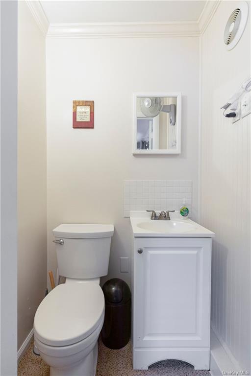 1030 Highway 199 Red Hook, NY 12571 - Photo 9 of 30 Bathroom featuring crown molding, vanity, and toilet