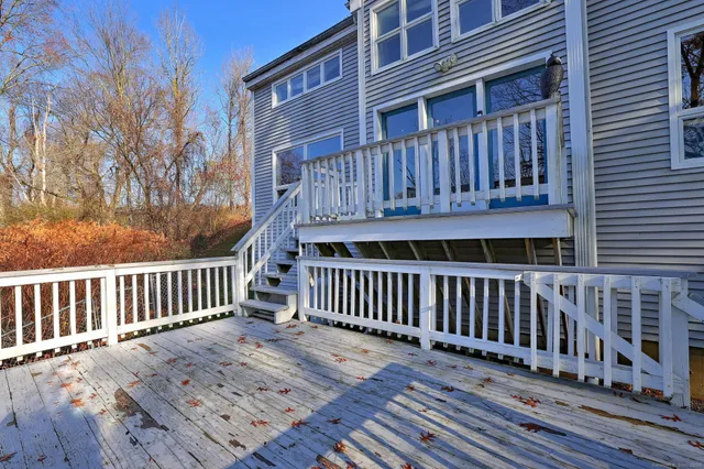 a view of a wooden deck
