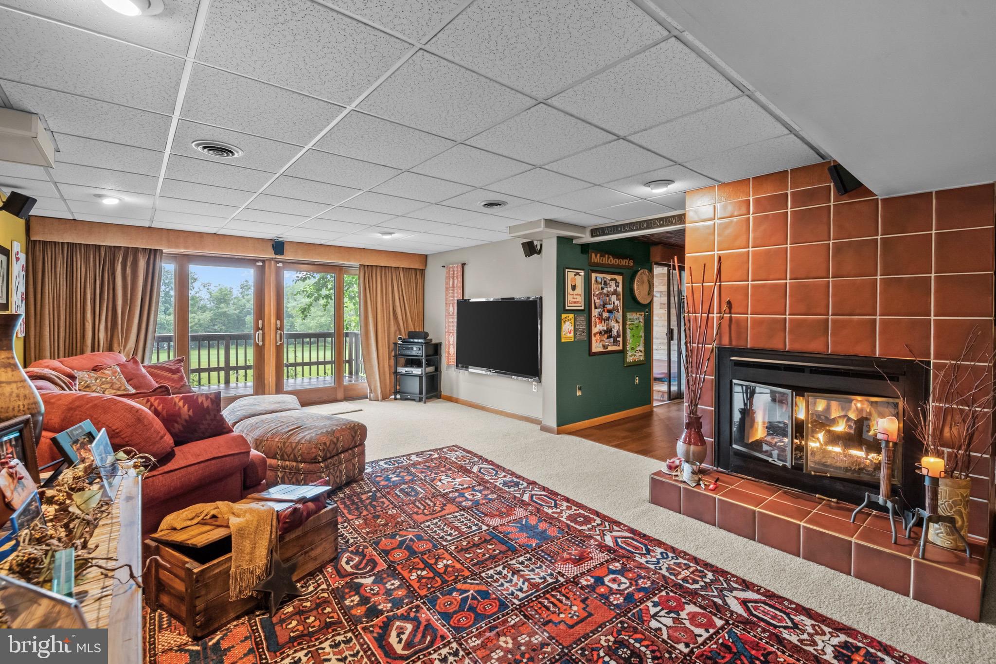 16 Golfview Lane Reading, PA 19606 - Photo 35 of 70 a living room with furniture a flat screen tv and a fireplace