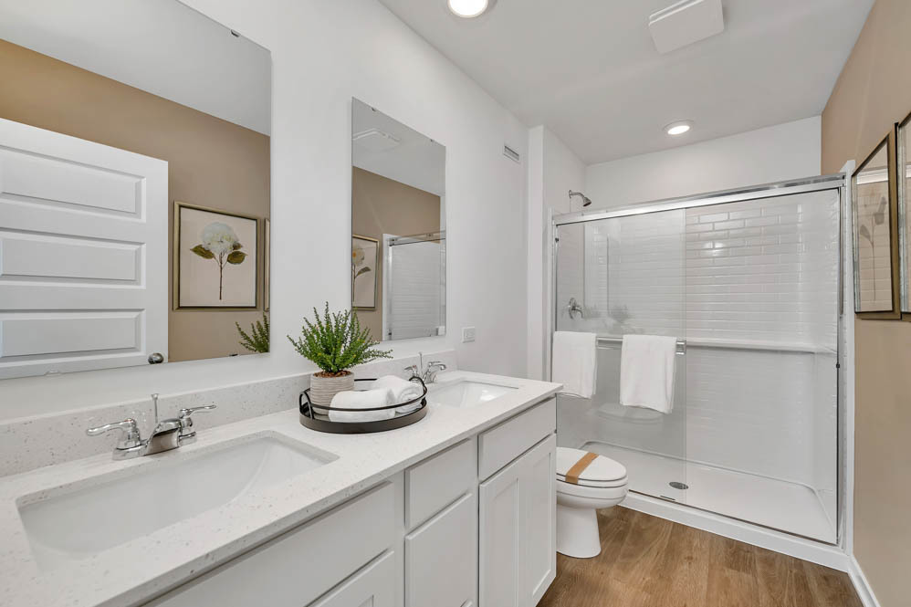 2138 Bodega Road Oswego, IL 60543 - Photo 14 of 22 a bathroom with a sink a toilet and shower