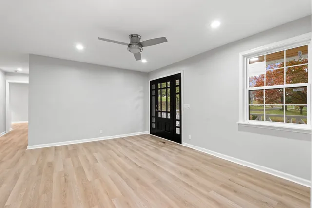 an empty room with a window