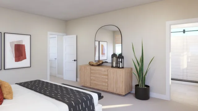 a bedroom with bed and window