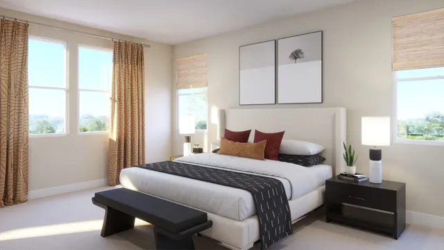 a workspace with furniture